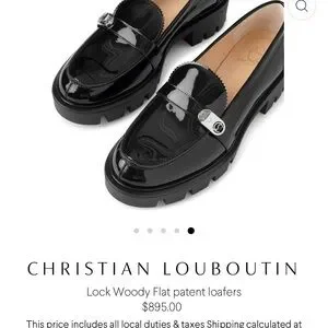 christian louboutin lock woody patent red sole loafers
